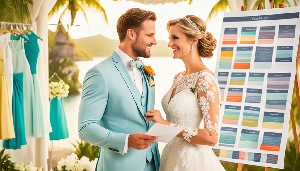 Coordination for Groom and Bride on Wedding Day