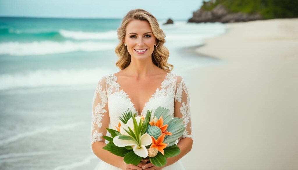 Creating Bouquet for Beach Wedding