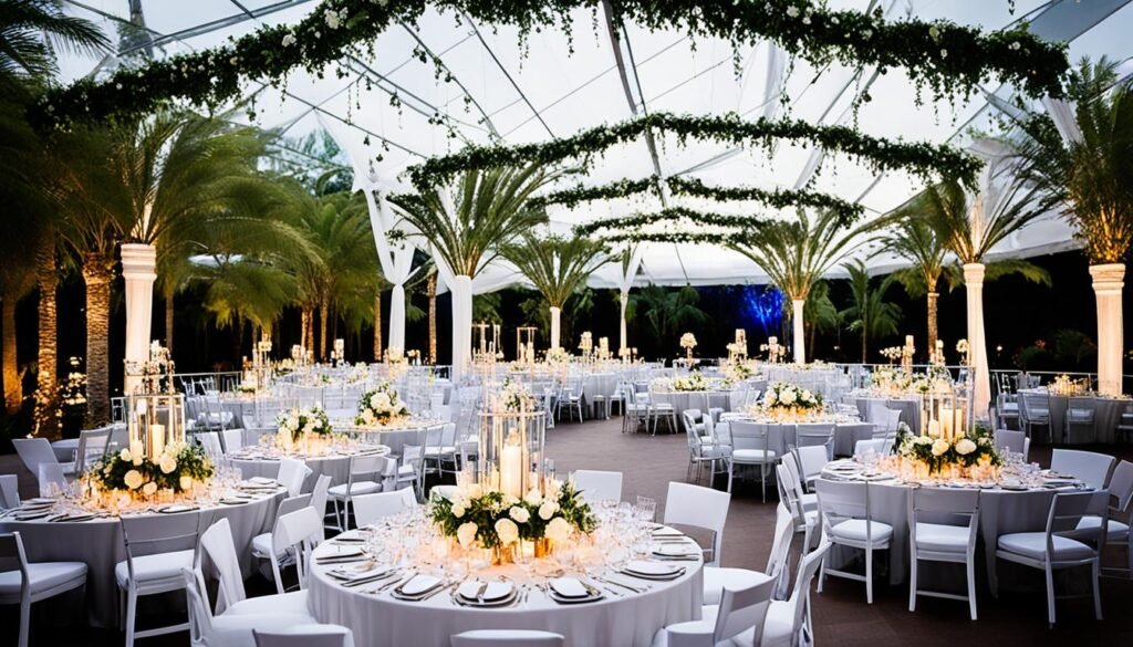 Outdoor Reception Wedding Reception at Dreams Onyx