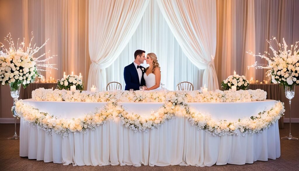Sweetheart Table at wedding reception