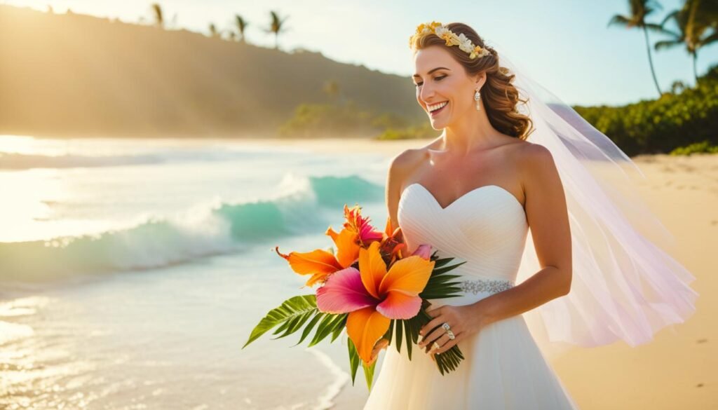 Tropical Flowers Beach Wedding Bouquet