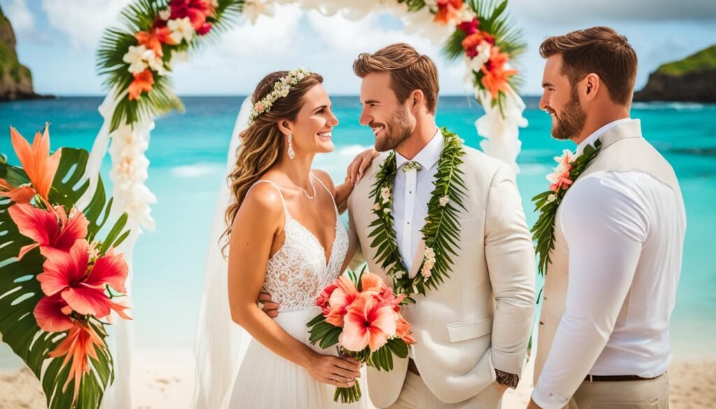 beach wedding at Kukua